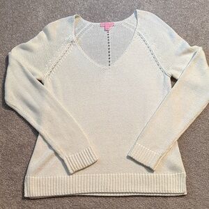Lilly Pulitzer white V-Neck Sweater